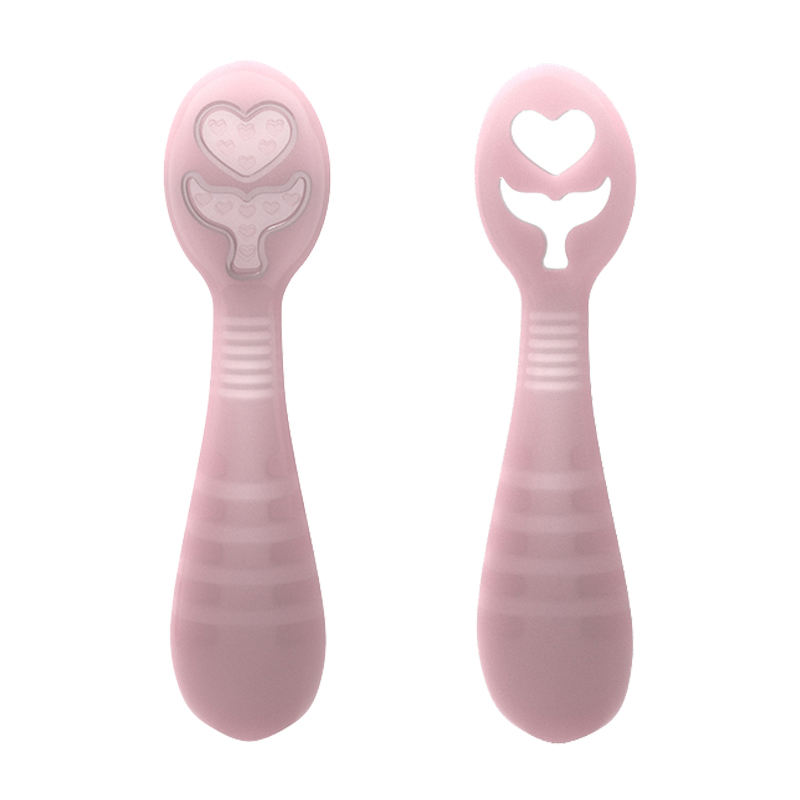 음식 급료 BPA는 아기에게 먹이는 주문 식기류 세트 실리콘 신생 아기 먹는 숟가락 세트를 해방합니다
