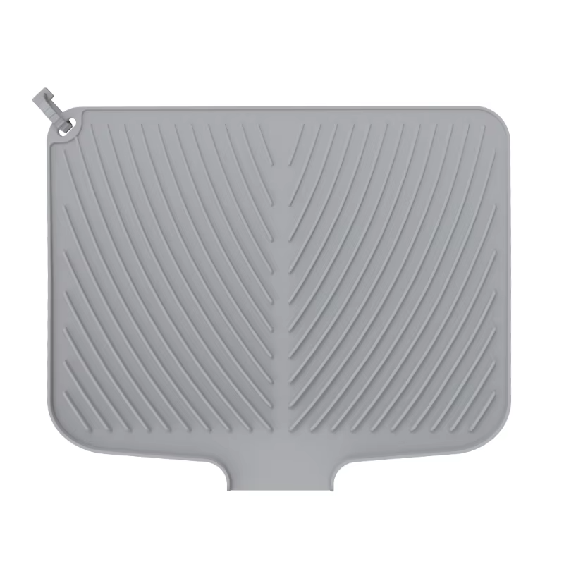 Estera de secado de platos de silicona gruesa antideslizante, almohadilla de secado resistente al calor, almohadilla de drenaje para fregadero, grifo, estera de secado de platos de silicona