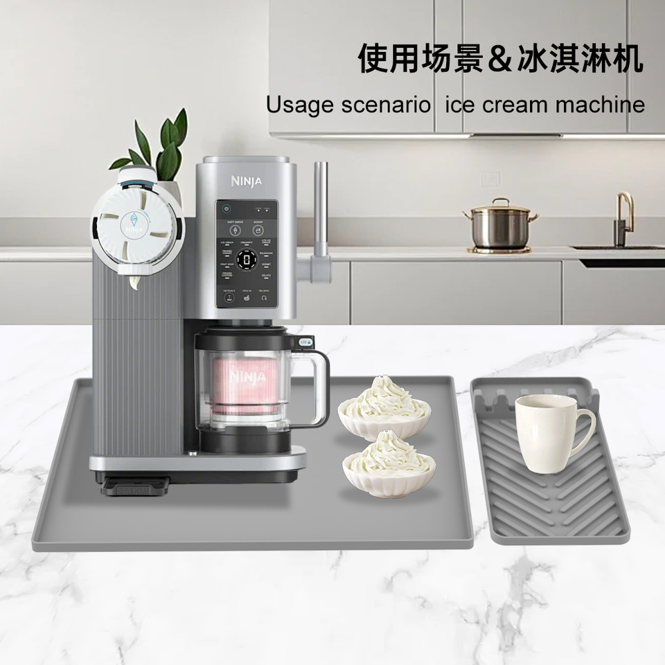 Wellfine 사용자 정의 로고 실리콘 그레이 커피 매트 커피 메이커 에스프레소 머신 매트