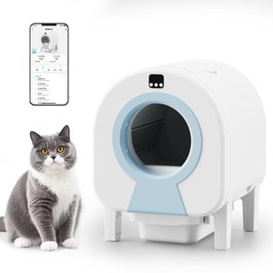 Wellfine-caja de arena para inodoro para gatos, caja de arena para gatos con Wifi, bajo ruido, Control remoto por aplicaci&oacute;n, el&eacute;ctrica, autom&aacute;tica, inteligente, con apertura superior, autolimpiante