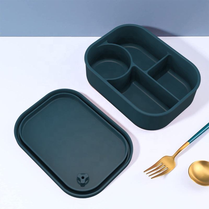 Fiambrera simple de encargo de Bento del silic&oacute;n de la fiambrera del estudiante libre BPA de la categor&iacute;a alimenticia del logotipo