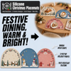 Mantel individual navide&ntilde;o de silicona - Estera de mesa antideslizante impermeable