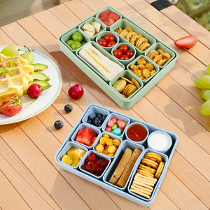 Fiambrera de silicona para ni&ntilde;os - Contenedor de refrigerios dividido, port&aacute;til