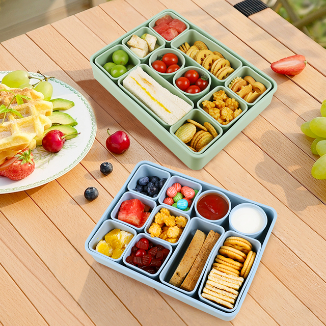 Bo&icirc;te &agrave; d&eacute;jeuner en silicone pour enfants – R&eacute;cipient &agrave; collation divis&eacute;, portable