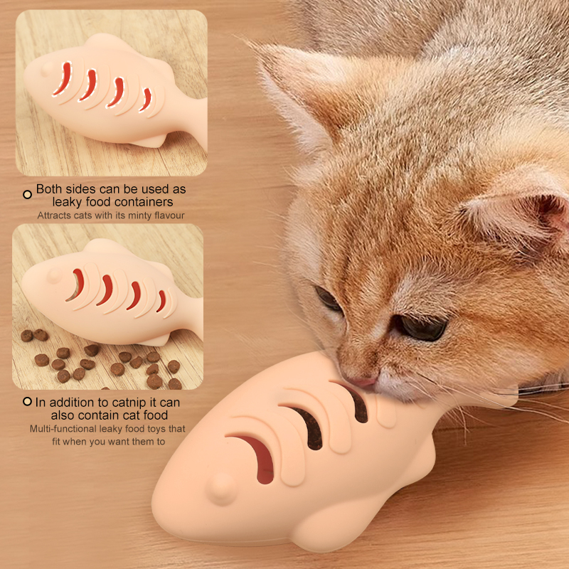 猫用インタラクティブイヌハッカおもちゃ - 魚の形の歯のクリーニング