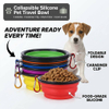 Bol pliable en Silicone pour animaux de compagnie, logo personnalis&eacute;, pour l'ext&eacute;rieur, facile &agrave; laver, bol pliable pour chien, bol pliable pour chiot avec mousquetons