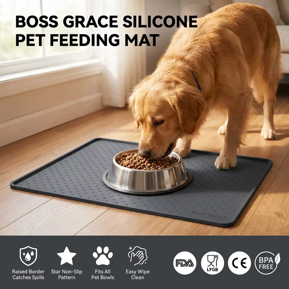 Et Mantel Individual para comida de perro, tapete para alimentaci&oacute;n de gatos, mantel individual para alimentaci&oacute;n de perros y gatos, mantel impermeable de silicona para cuenco para mascotas, tapetes comederos