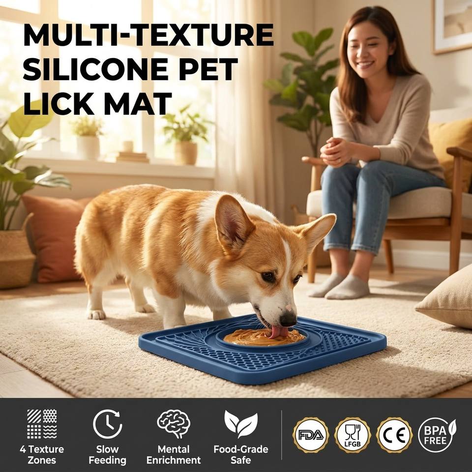 シリコーンペットなめるスローフィーダーインタラクティブなめるマット猫犬ポータブル軽量環境に優しいノンスリップアンチチョーク