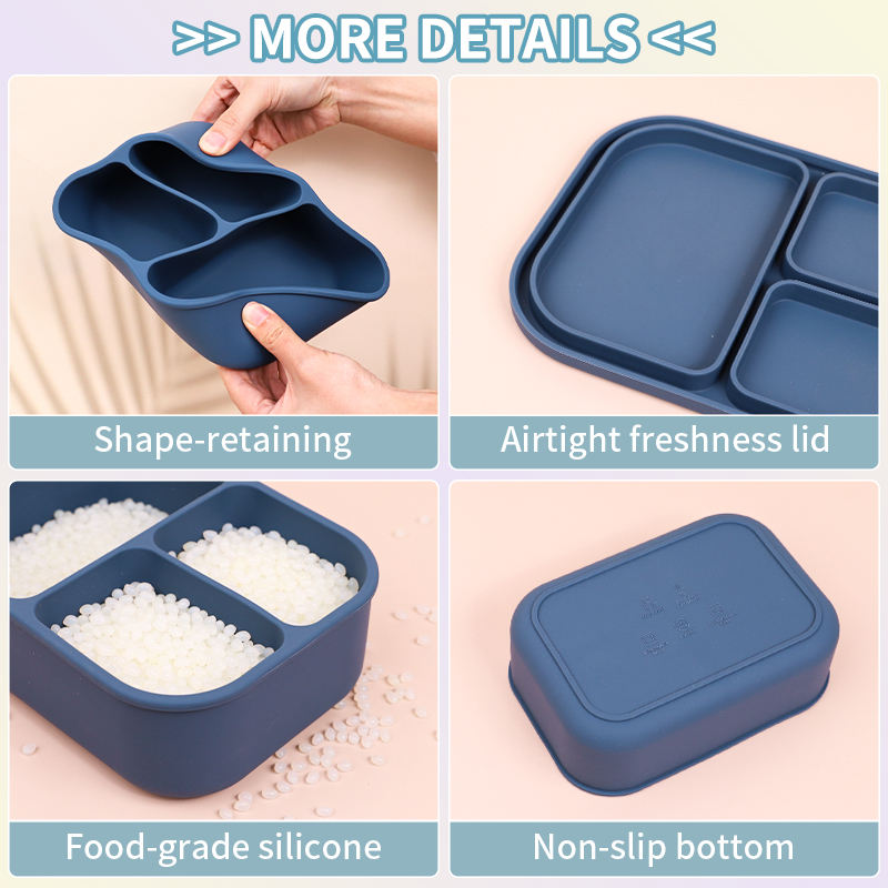 Bo&icirc;tes de stockage de nourriture en plein air sans BPA, &eacute;cologiques, bo&icirc;te &agrave; d&eacute;jeuner Bento en Silicone pour enfants, nouvel arrivage