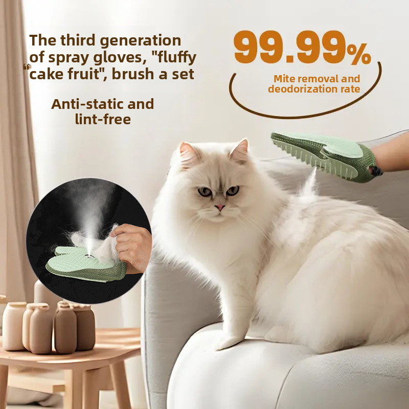 Gants &agrave; vapeur pour animaux de compagnie, brosse pour chats et chiens, nettoyage des poils, toilettage des animaux de compagnie, gants d'&eacute;pilation Double face, brosse &agrave; vapeur, nouvelle collection