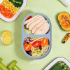 Contenedor de almacenamiento port&aacute;til de la categor&iacute;a alimenticia del silic&oacute;n sin BPA de la fiambrera Bento para ni&ntilde;os con 2 compartimentos