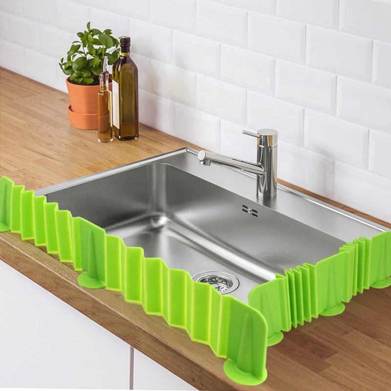 Deflector estirable personalizado actualizado de los protectores contra salpicaduras de agua del fregadero de silicona para el ba&ntilde;o de la cocina del hogar