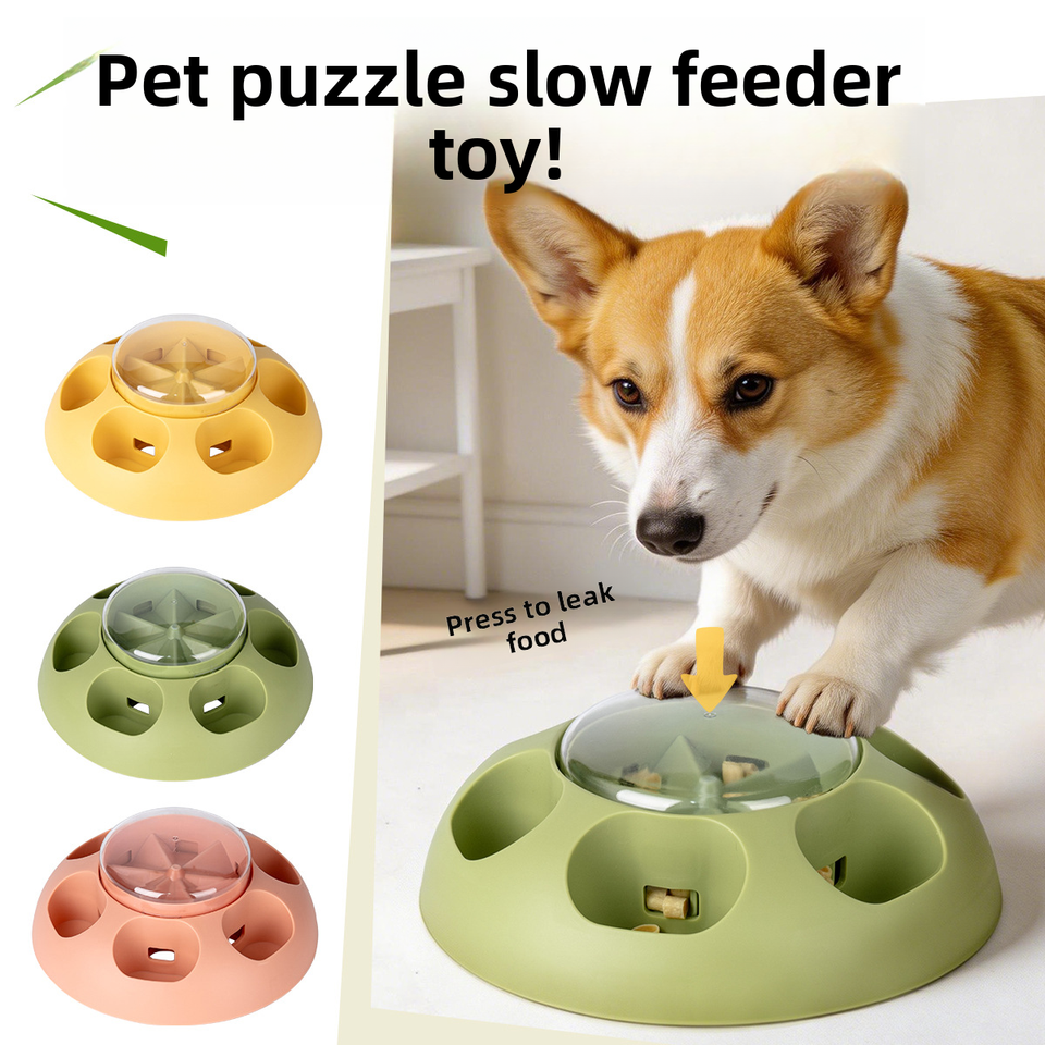 トップランキングペットプレス漏れフードデバイスおもちゃの犬インタラクティブパズルトレーニング給餌スローフードボウル