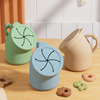 Складные силиконовые чашки с крышкой, детская посуда, контейнер для хранения закусок для малышей, подарочная складная чашка