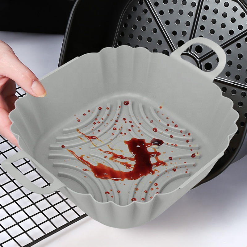 Olla de silicona para freidora de aire de 8 pulgadas - Revestimiento reutilizable apto para alimentos