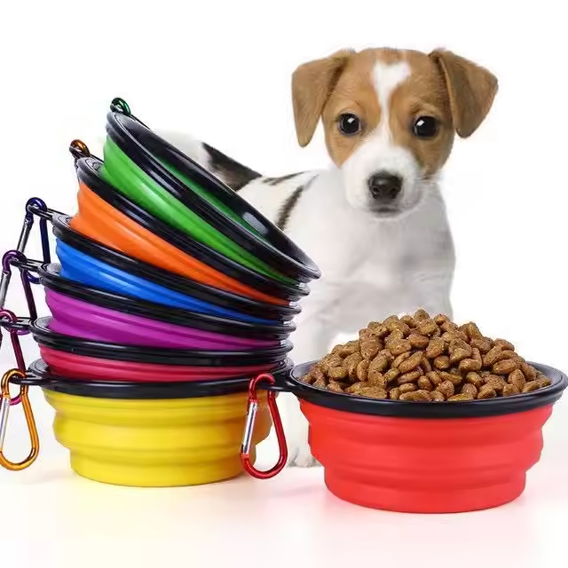 Taz&oacute;n plegable port&aacute;til para mascotas, TPE de silicona para alimentaci&oacute;n de agua y comida, cuenco plegable port&aacute;til para mascotas, fabricaci&oacute;n de primer nivel