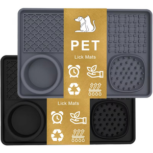 Cuenco antideslizante moderno para perros con patr&oacute;n s&oacute;lido, tapete para lamer mascotas de silicona de grado alimenticio, Alimentador autom&aacute;tico ecol&oacute;gico para mascotas, agua y comida