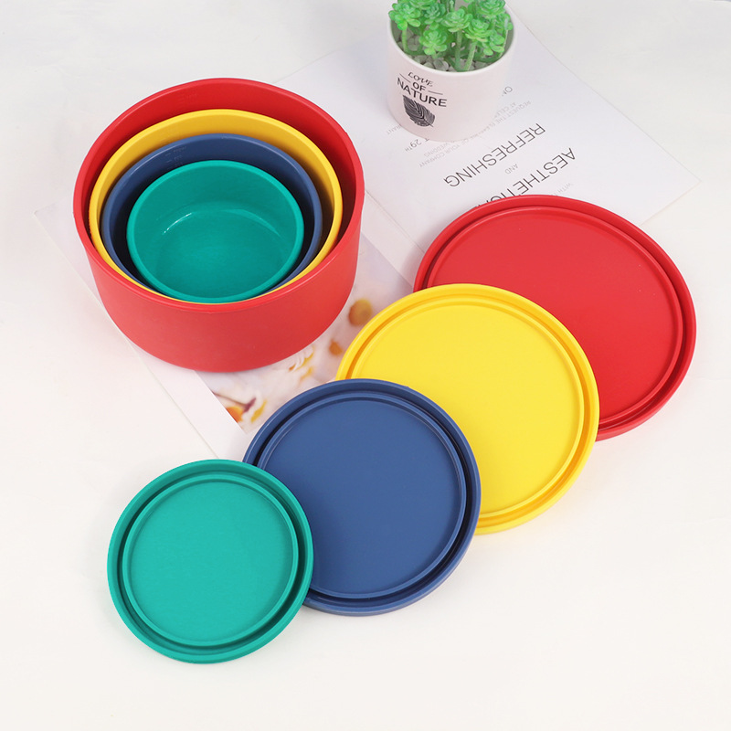 Contenedor de almacenamiento de aperitivos para ni&ntilde;os, de silicona, sin Bpa, de grado alimenticio, con logotipo personalizado, caja Bento de almuerzo de silicona para ensalada a prueba de fugas