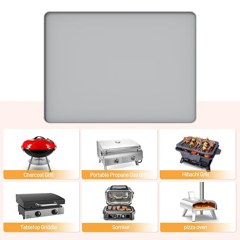 Tapis de Barbecue transfrontalier en Silicone, Portable, r&eacute;sistant &agrave; la chaleur, ignifuge, tapis de Protection de sol