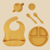 Nouveaut&eacute;s personnalis&eacute; sans BPA enfants ensemble de vaisselle b&eacute;b&eacute; bavoir enfant en bas &acirc;ge assiettes bols Silicone Sippy tasse Silicone b&eacute;b&eacute; Kit d'alimentation