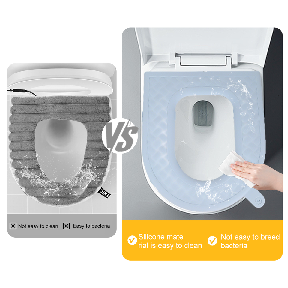 Nuevas llegadas, impermeable, ba&ntilde;o, no t&oacute;xico, coj&iacute;n de silicona para asiento de inodoro, funda de asiento de inodoro de silicona borrable para el hogar