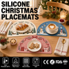 Mantel individual navide&ntilde;o de silicona - Estera de mesa antideslizante impermeable