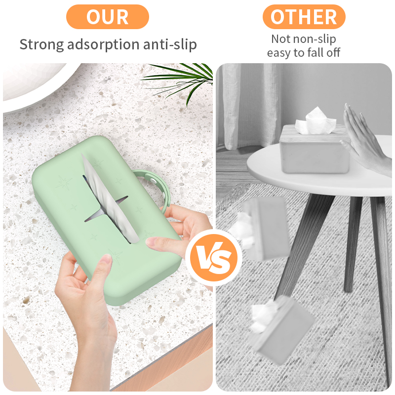 Soporte para caja de pa&ntilde;uelos de silicona con ventosa - Servilletero
