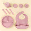 Juego de plato y cuenco divisor de silicona con cuchara - para ni&ntilde;os