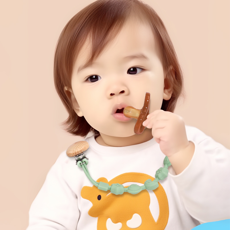 Clip de silicona para chupete para beb&eacute;s, seguro para la dentici&oacute;n de una pieza