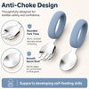 Ensemble cuill&egrave;re et fourchette pour b&eacute;b&eacute; en silicone – Acier inoxydable, sans BPA
