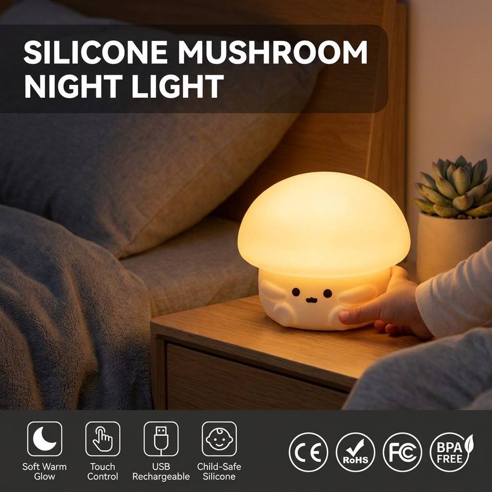 Luces navide&ntilde;as LED inteligentes de tres velocidades, bonita luz nocturna de silicona para habitaciones, protecci&oacute;n ocular, atm&oacute;sfera de sue&ntilde;o, luz de aplauso