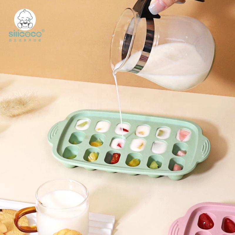 Silicoco-Molde para hacer cubitos de hielo en 3D, esferas cuadradas, bandejas de cubitos de hielo de silicona, Moldes de paleta con tapa, bandeja para congelador