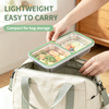 Caja Bento de acero inoxidable 304, compartimentos ecol&oacute;gicos, caja Tiffin escolar, fiambrera reutilizable, tapa de pl&aacute;stico calentable a prueba de fugas