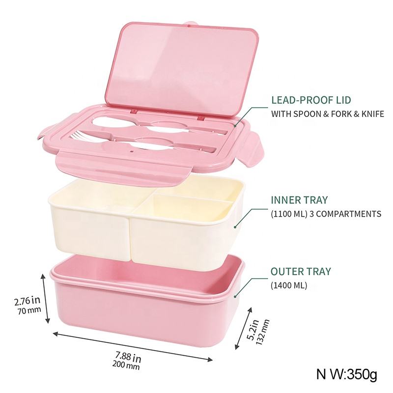 Wellfine Bo&icirc;te &agrave; d&eacute;jeuner Bento divis&eacute;e pour enfants, 3 compartiments, conteneurs &agrave; d&eacute;jeuner faciles &agrave; ouvrir pour l'&eacute;cole, pour filles et gar&ccedil;ons