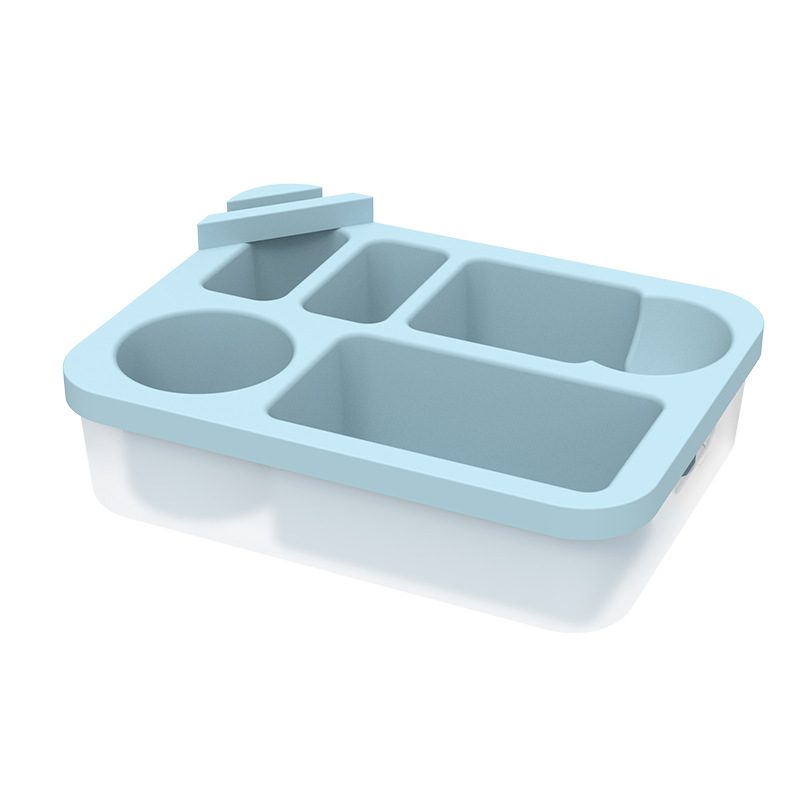 Plateau divis&eacute; rectangulaire, assiette &agrave; d&eacute;jeuner classique en Silicone &agrave; 6 compartiments, plat pour cantine