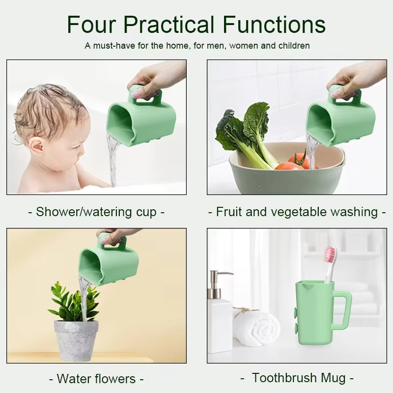 Taza de enjuague para ba&ntilde;o de beb&eacute; con certificaci&oacute;n CPC, champ&uacute; de silicona de calidad alimentaria sin l&aacute;grimas, enjuague corporal, taza con ventosa para ni&ntilde;os