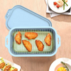 Estera reciclable de la comida de la cesta rectangular de la freidora del aire del trazador de l&iacute;neas reutilizable popular del silic&oacute;n para la hornada de la parrilla