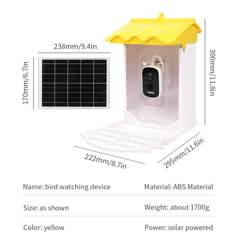 スマート 3.2L リス防止鳥の餌箱、自動モーション検出屋外ワイヤレス WiFi バードウォッチング カメラ付き
