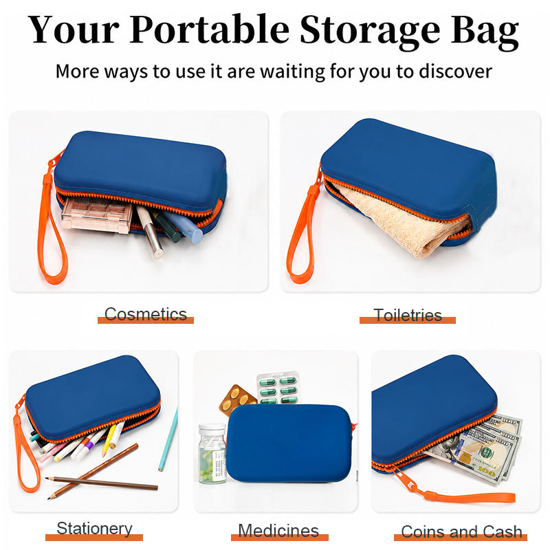 Bolsa de silicona grande personalizada, bolsa de almacenamiento de maquillaje port&aacute;til, bolsa con cremallera, bolso de cosm&eacute;ticos impermeable, bolsa de art&iacute;culos de tocador de viaje