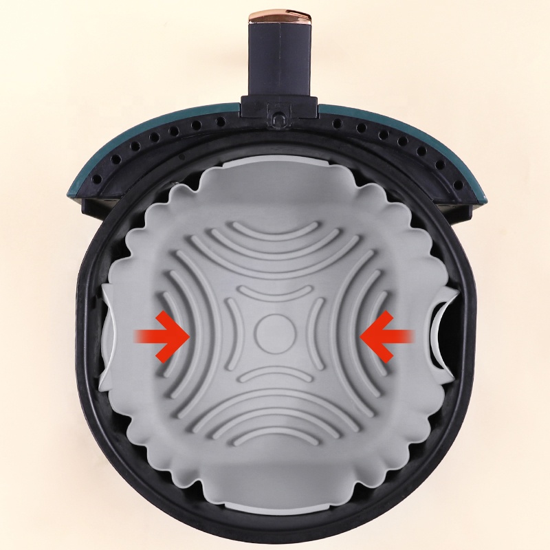 Olla de silicona para freidora de aire de 8 pulgadas - Revestimiento reutilizable apto para alimentos