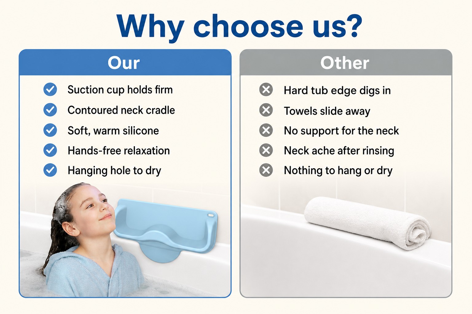 &iquest;Por qu&eacute; elegir nuestro reposacabezas de ba&ntilde;o para padres?