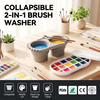Porte-pinceau pratique en Silicone, nettoyant pour pinceaux &agrave; peinture &agrave; l'aquarelle, rin&ccedil;age 3 en 1