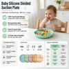 Suministros de alimentaci&oacute;n de beb&eacute; sin Bpa, vajilla de comedor para ni&ntilde;os, plato de succi&oacute;n a prueba de derrames, taz&oacute;n, babero, cuchara, juego de alimentaci&oacute;n de silicona para beb&eacute;