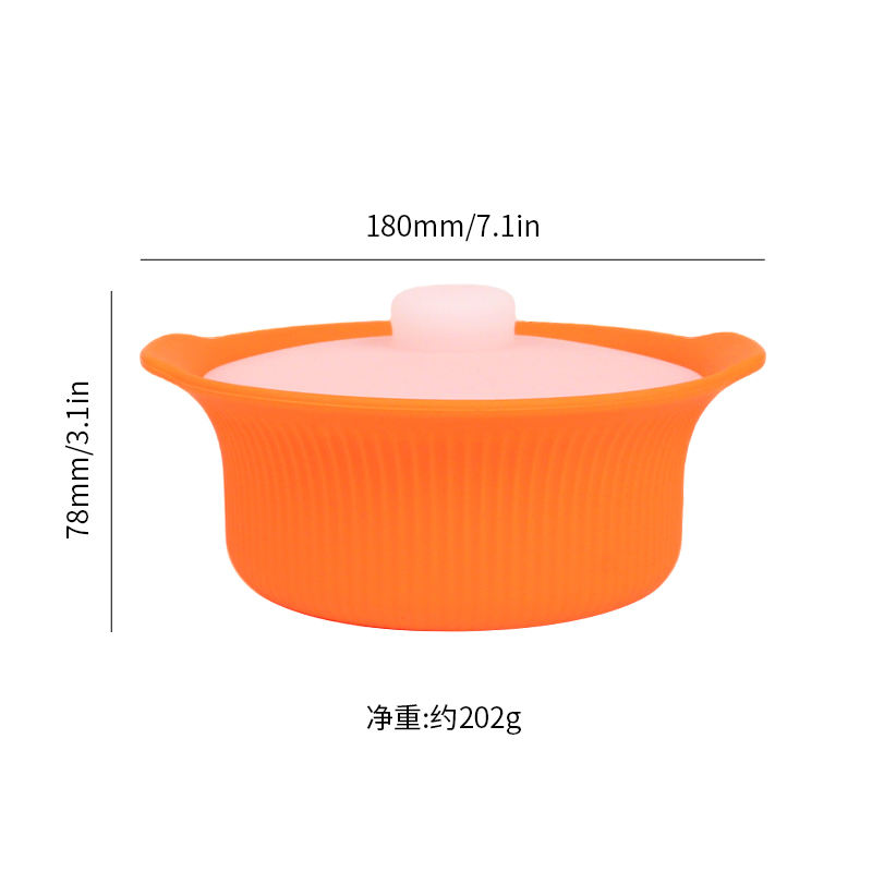 Utensilio de cocina con logotipo personalizado, recipiente de silicona para cocinar de forma segura, vaporizador de alimentos, horno microondas, recipiente de silicona